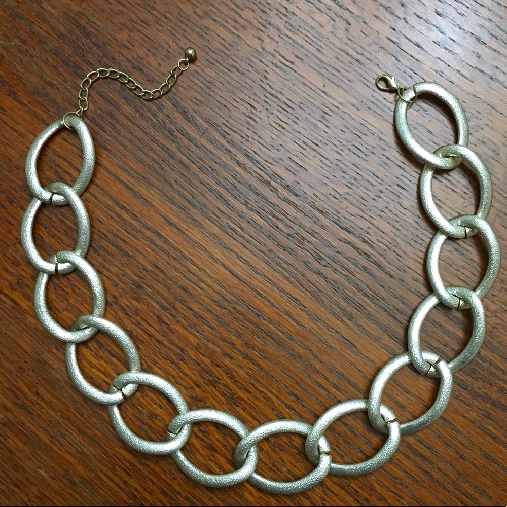 Gold Oval Link Statement Necklace - image 4